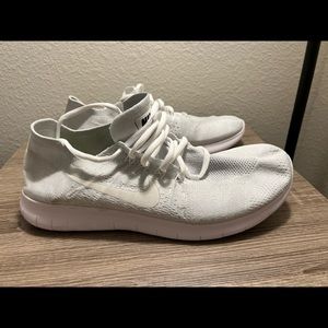 Nike Free Flynit all white worn a handful of times in great condition!